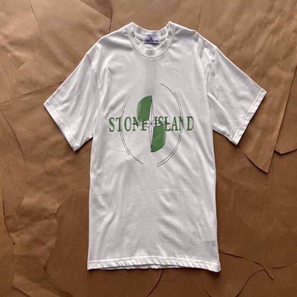 Stone Island Green Mirror Compass Print  Short Sleeves